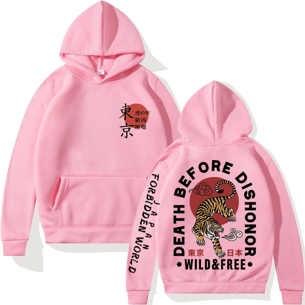 Pink / M nime Tiger Tokyo Revengers Printed Hoodies Hip Hop Sweatshirts Harajuku Long Sleeve Pullover Loose Print Streetwear for Unisex