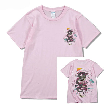 Pink / XS Dragon T Shirt Tokyo Japanese Tanjirou Kamado Tee Shirt Men