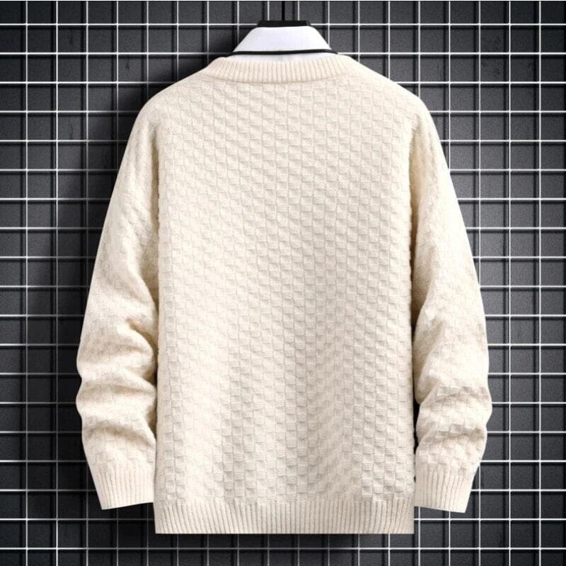 Plaid Harajuku Sweater - Thick Jumper Warm O-neck Pullover Men High Quality Christmas Sweaters