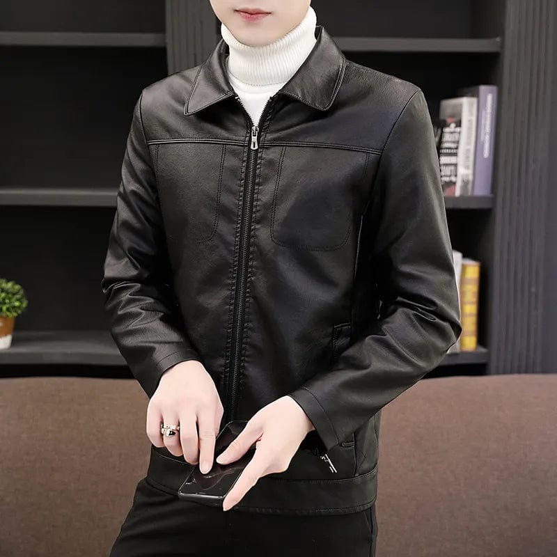 Plus velvet men's leather jacket fleece winter Thicken warm new trend motorcycle leather jacket men Fashion warm leather coat