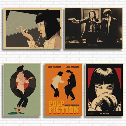 Pulp Fiction Vintage Quentin Tarantino Classic Movie Canvas Artwork Prints