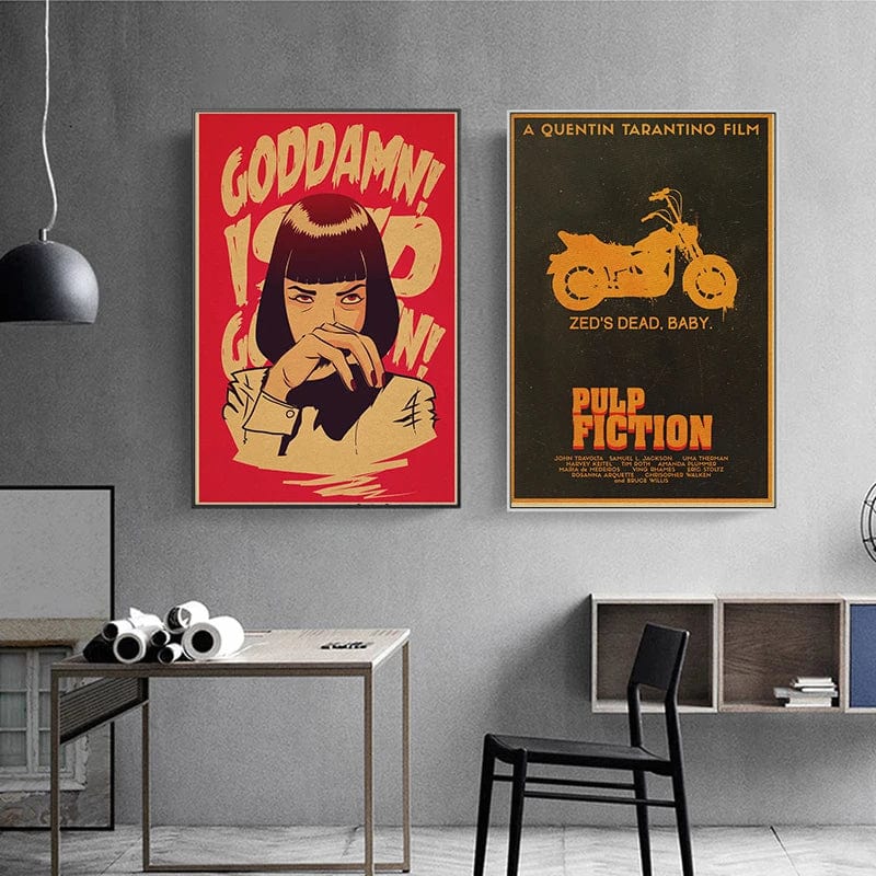 Pulp Fiction Vintage Quentin Tarantino Classic Movie Canvas Artwork Prints