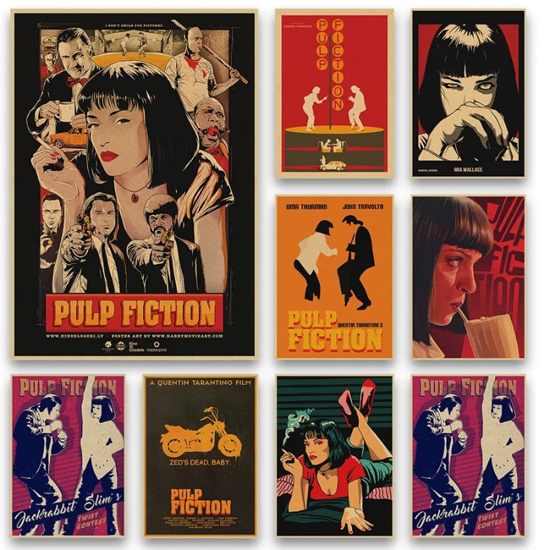 Pulp Fiction Vintage Quentin Tarantino Classic Movie Canvas Artwork Prints