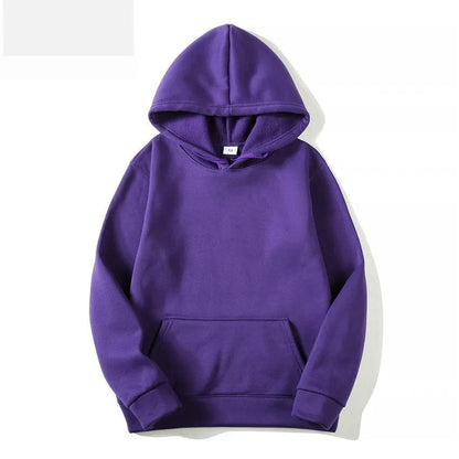 Purple / XS Casual Soft Comfort: Stylish Solid Colour Men's Hoodies
