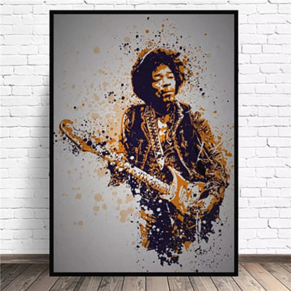 QP10804-19 / 40x60cm No Frame Music Legends Graffiti Wall Art Canvas Paintings Famous Hip Pop Stars Rapper Watercolor Poster Print Picture for Home Bar Decor