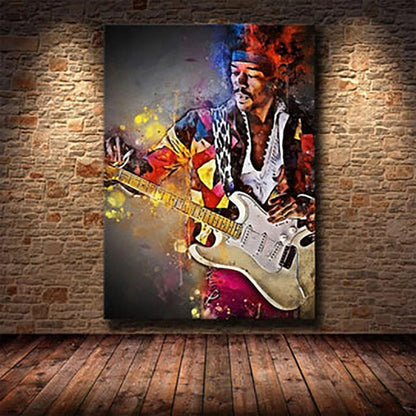 QP10804-2 / 40x60cm No Frame Music Legends Graffiti Wall Art Canvas Paintings Famous Hip Pop Stars Rapper Watercolor Poster Print Picture for Home Bar Decor