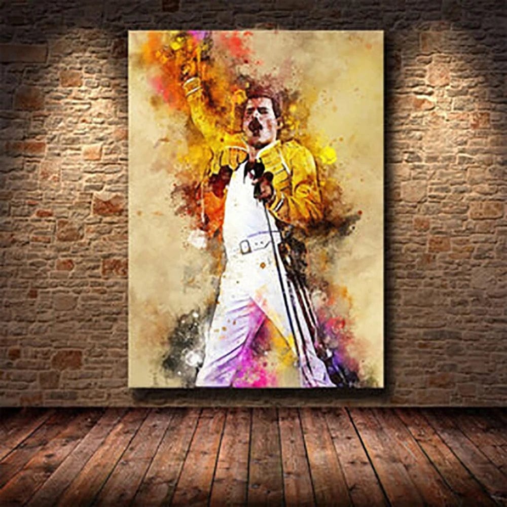 QP10804-3 / 40x60cm No Frame Music Legends Graffiti Wall Art Canvas Paintings Famous Hip Pop Stars Rapper Watercolor Poster Print Picture for Home Bar Decor