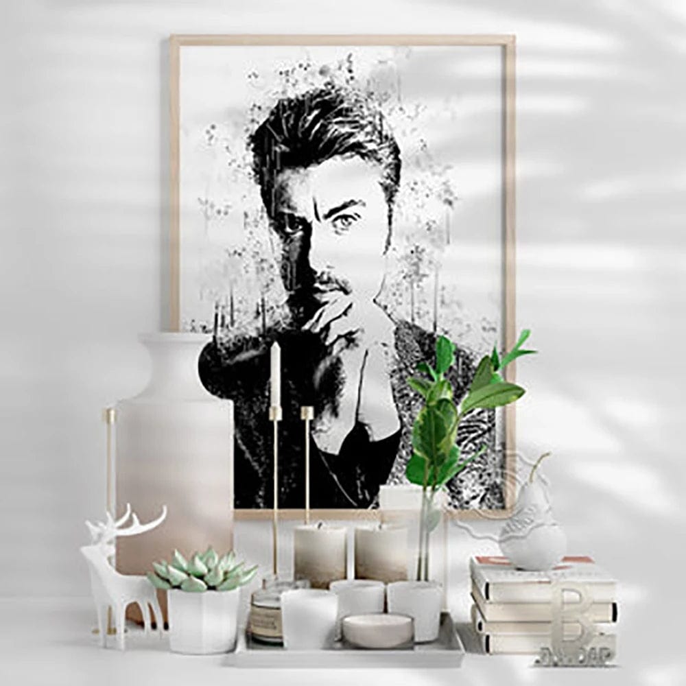 QP10804-9 / 40x60cm No Frame Music Legends Graffiti Wall Art Canvas Paintings Famous Hip Pop Stars Rapper Watercolor Poster Print Picture for Home Bar Decor