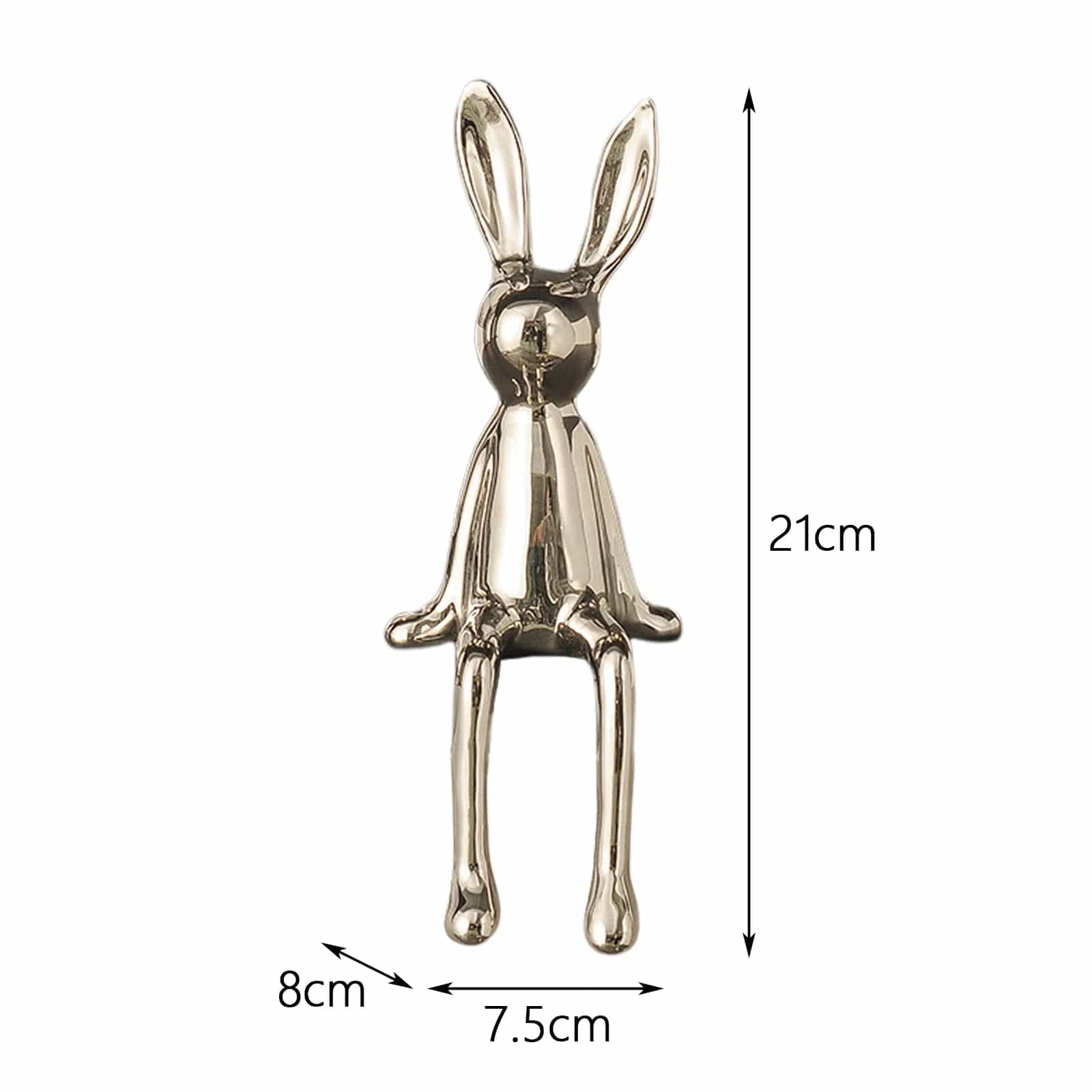 Rabbit Statues Ceramic Crafts Creative Shiny Modern Nordic Animal Figures Decorative Ornament Animal Figures Table Decor