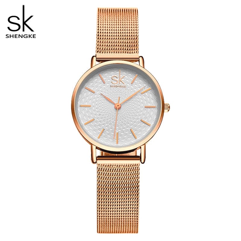 Rosegold 1 Women's Luxury Super Slim Sliver Mesh Stainless Steel Watches