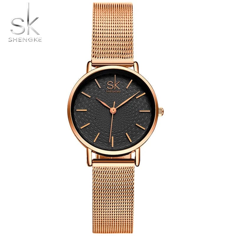 Rosegold Women's Luxury Super Slim Sliver Mesh Stainless Steel Watches