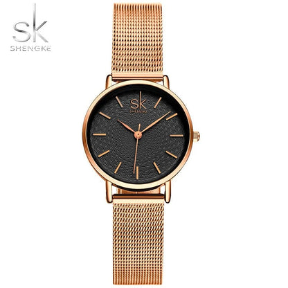 Rosegold Women's Luxury Super Slim Sliver Mesh Stainless Steel Watches