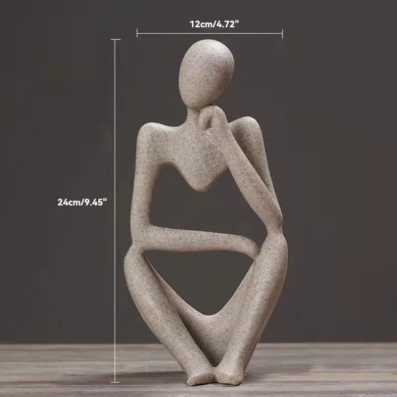 Sand color Large 1 Sand Color The Thinker Abstract Statues Sculptures Yoga Figurine Nordic Living Room Home Decor Decoration Maison Desk Ornaments