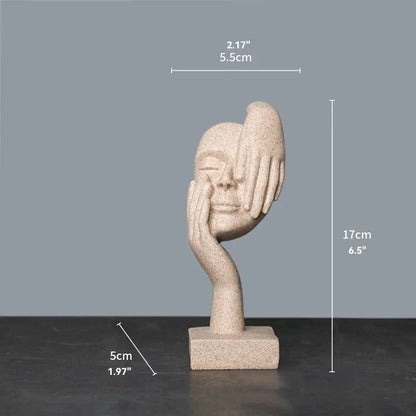 Sand color Small 1 22 Sand Color The Thinker Abstract Statues Sculptures Yoga Figurine Nordic Living Room Home Decor Decoration Maison Desk Ornaments