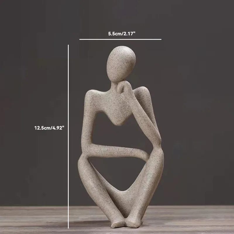 Sand color Small 1 Sand Color The Thinker Abstract Statues Sculptures Yoga Figurine Nordic Living Room Home Decor Decoration Maison Desk Ornaments
