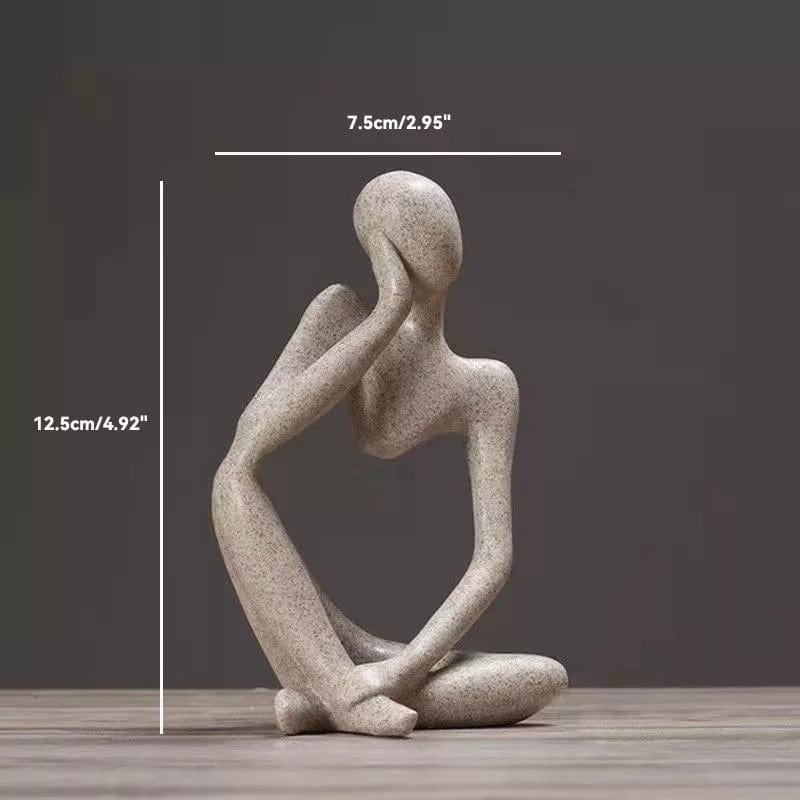 Sand color Small 2 Sand Color The Thinker Abstract Statues Sculptures Yoga Figurine Nordic Living Room Home Decor Decoration Maison Desk Ornaments