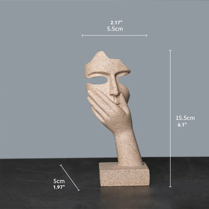 Sand color Small 3 24 Sand Color The Thinker Abstract Statues Sculptures Yoga Figurine Nordic Living Room Home Decor Decoration Maison Desk Ornaments