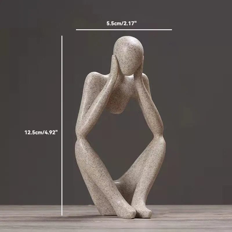 Sand color Small 3 Sand Color The Thinker Abstract Statues Sculptures Yoga Figurine Nordic Living Room Home Decor Decoration Maison Desk Ornaments