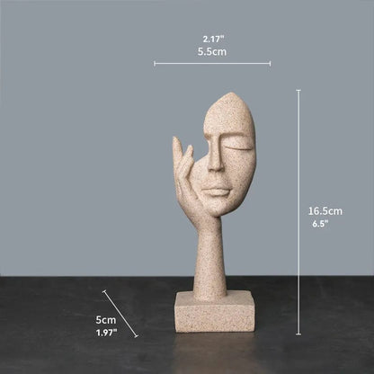 Sand color Small Sand Color The Thinker Abstract Statues Sculptures Yoga Figurine Nordic Living Room Home Decor Decoration Maison Desk Ornaments