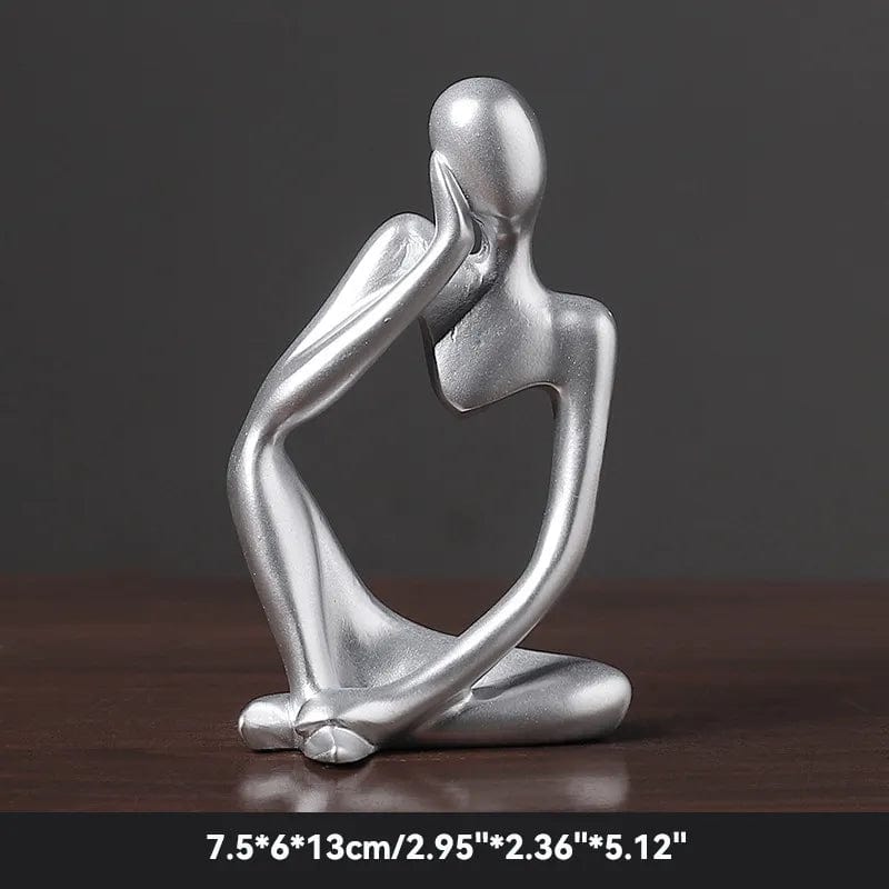 Silver 1 Sand Color The Thinker Abstract Statues Sculptures Yoga Figurine Nordic Living Room Home Decor Decoration Maison Desk Ornaments