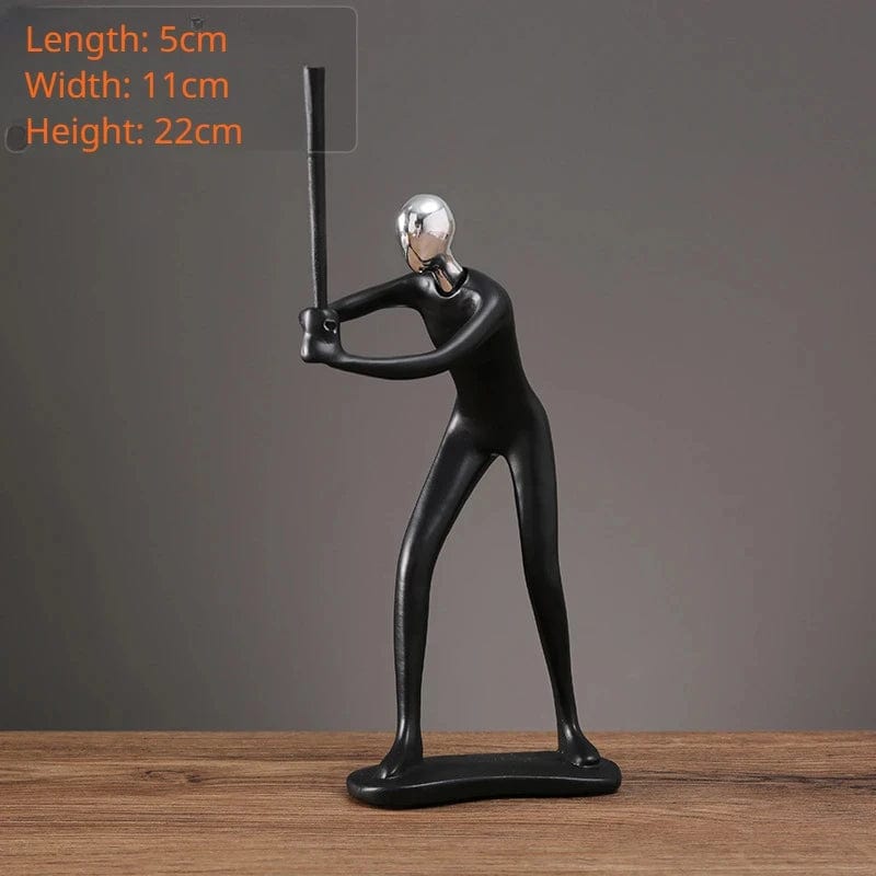 Silver 2 / CHINA Resin Creative Movement Abstract Figure Statue Decoration Personality Home Decoration Living Room Entrance Desk Decoration