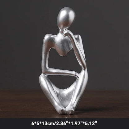 Silver 2 Sand Color The Thinker Abstract Statues Sculptures Yoga Figurine Nordic Living Room Home Decor Decoration Maison Desk Ornaments
