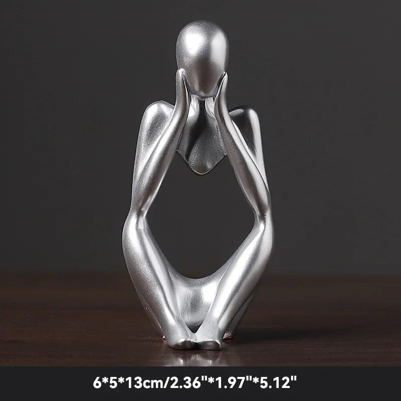 Silver 3 Sand Color The Thinker Abstract Statues Sculptures Yoga Figurine Nordic Living Room Home Decor Decoration Maison Desk Ornaments