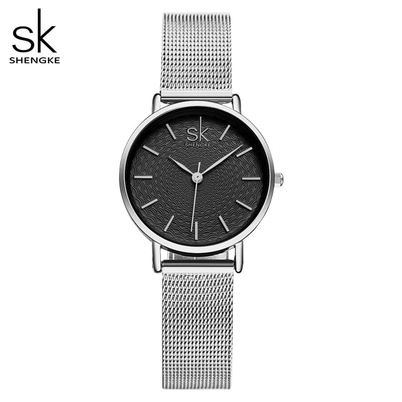 Silver 3 Women's Luxury Super Slim Sliver Mesh Stainless Steel Watches