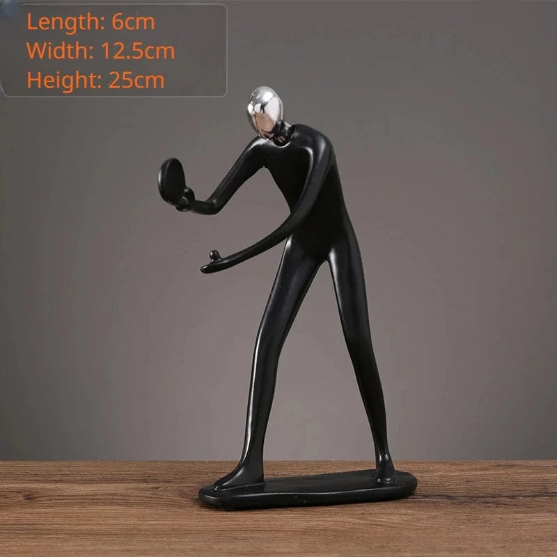 Silver 5 / CHINA Resin Creative Movement Abstract Figure Statue Decoration Personality Home Decoration Living Room Entrance Desk Decoration