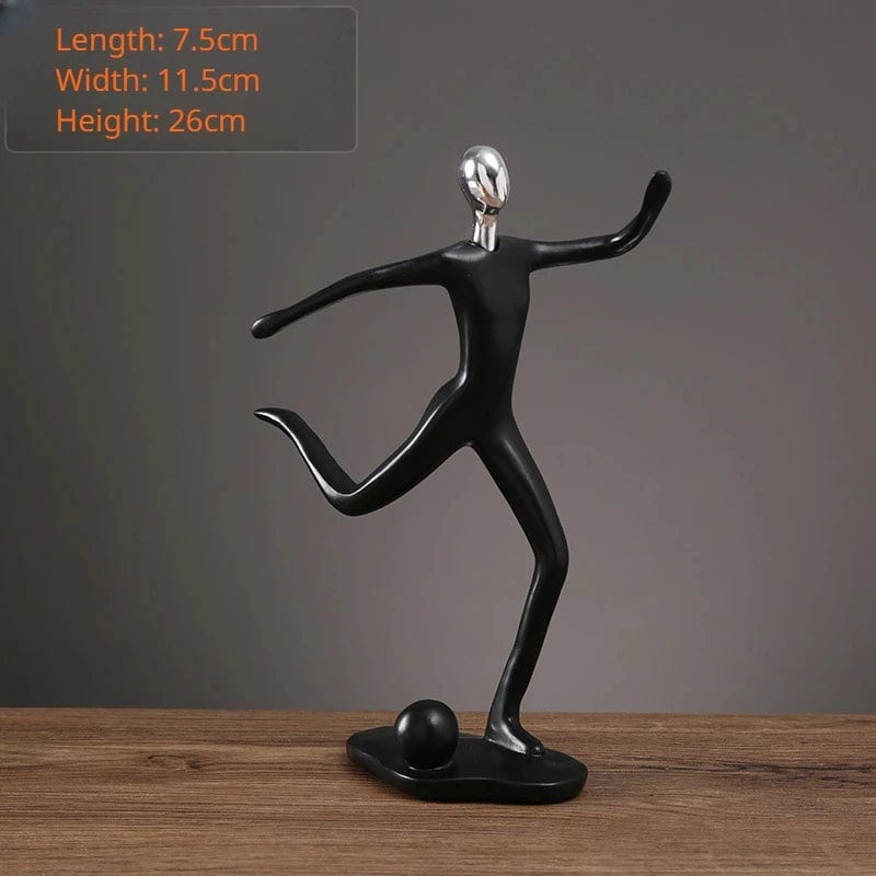 Silver 7 / CHINA Resin Creative Movement Abstract Figure Statue Decoration Personality Home Decoration Living Room Entrance Desk Decoration