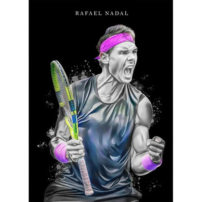 SKU-1 / 30X40cm no frame Modern World Tennis Wall Art Rafael Nadal Roger Federer Oil On Canvas Posters And Prints Living Room Bedroom Decoration Gifts