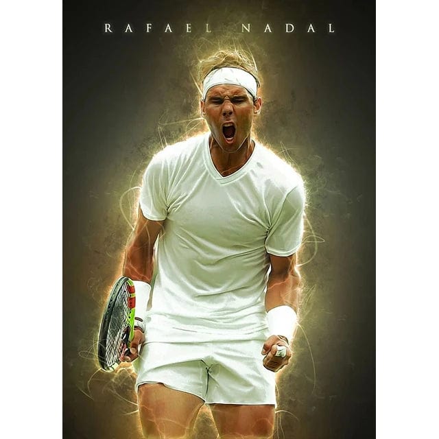 SKU-18 / 30X40cm no frame Modern World Tennis Wall Art Rafael Nadal Roger Federer Oil On Canvas Posters And Prints Living Room Bedroom Decoration Gifts