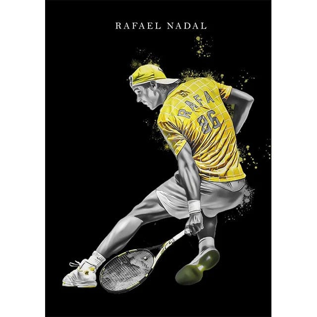 World Tennis Stars Artwork Rafael Nadal Roger Federer Oil Canvas 