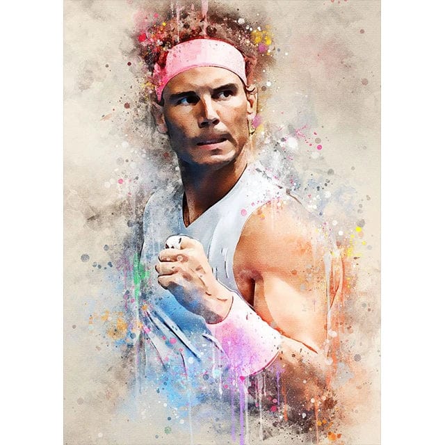 SKU-9 / 30X40cm no frame Modern World Tennis Wall Art Rafael Nadal Roger Federer Oil On Canvas Posters And Prints Living Room Bedroom Decoration Gifts