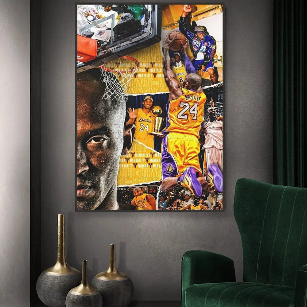 SP166 / 40x60cm(No Frame) Basketball Star Posters Ball King Kobe James Frameless Painting Living Room Background Wall Decorations Home Decor Souvenir Gift