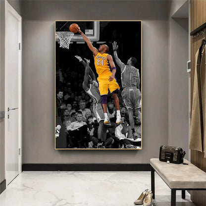 SP170 / 40x60cm(No Frame) Basketball Star Posters Ball King Kobe James Frameless Painting Living Room Background Wall Decorations Home Decor Souvenir Gift