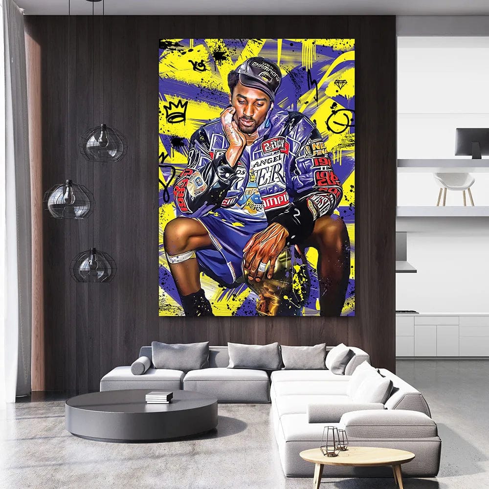 SP177 / 40x60cm(No Frame) Basketball Star Posters Ball King Kobe James Frameless Painting Living Room Background Wall Decorations Home Decor Souvenir Gift