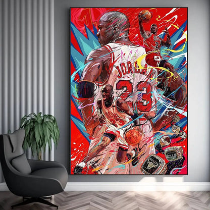 SP181 / 40x60cm(No Frame) Basketball Star Posters Ball King Kobe James Frameless Painting Living Room Background Wall Decorations Home Decor Souvenir Gift