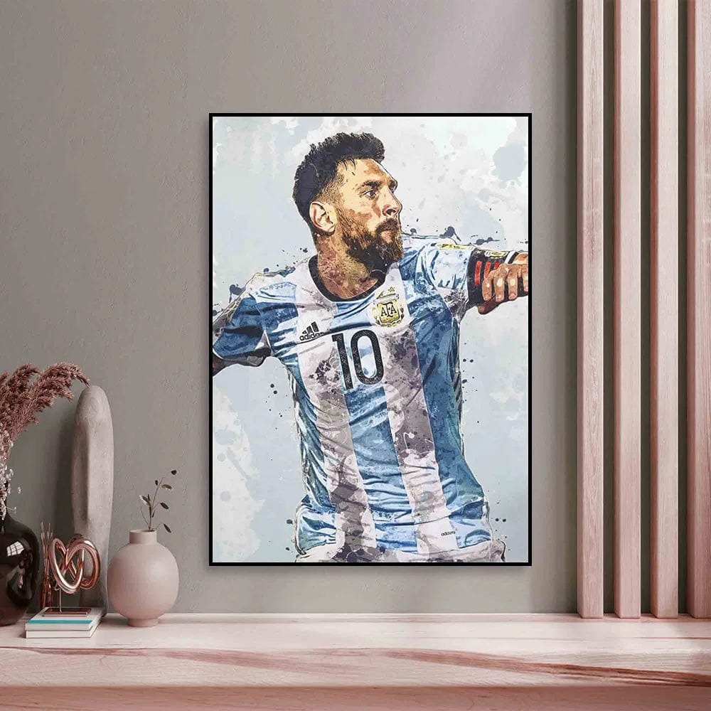 SP197 / Medium 40x60cm Football Legend Messi Canvas Artwork Prints Soccer Star Wall Art