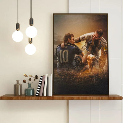 SP202 / Medium 40x60cm Football Legend Messi Canvas Artwork Prints Soccer Star Wall Art