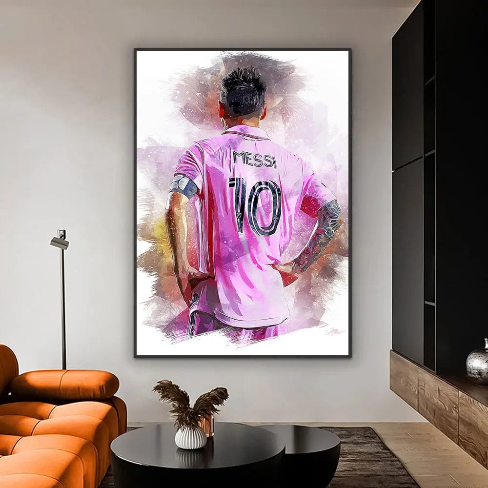 SP207 / 40x60cm(No Frame) Doodle Football Star Messi Retro Poster Wall Art Decoration Painting  Room Home Decor Soccer Club Fans Collection Gifts No Frame