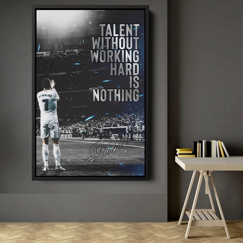 SP340 / 40x60cm(No Frame) Portugal Super Football Star CR7 Cristiano Ronaldo Poster Prints Motivational Quotes Canvas Painting Soccer Fans Room Decor