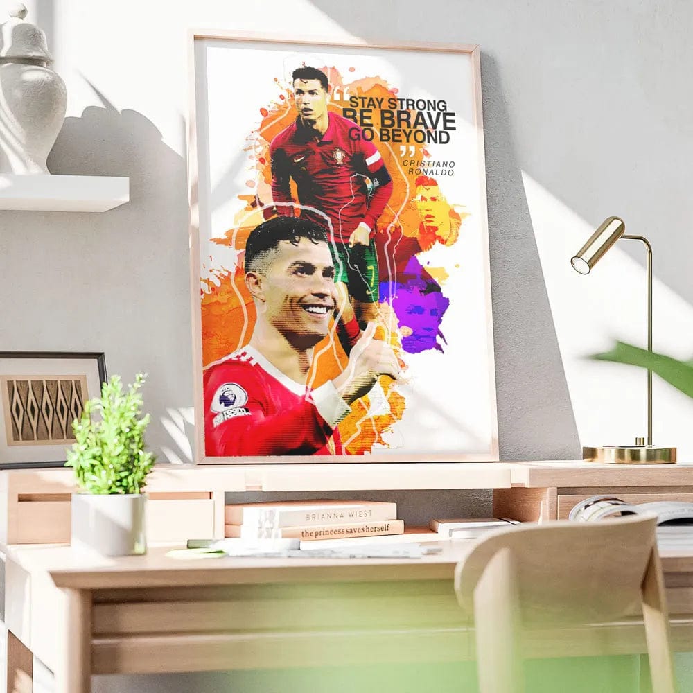 SP341 / 40x60cm(No Frame) Portugal Super Football Star CR7 Cristiano Ronaldo Poster Prints Motivational Quotes Canvas Painting Soccer Fans Room Decor