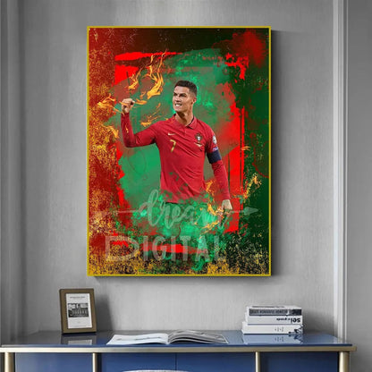 SP343 / 40x60cm(No Frame) Portugal Super Football Star CR7 Cristiano Ronaldo Poster Prints Motivational Quotes Canvas Painting Soccer Fans Room Decor