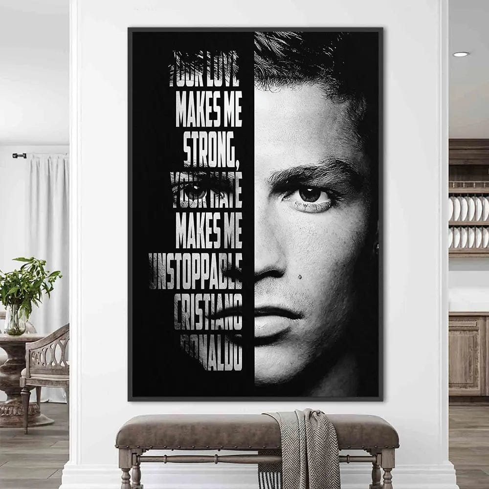 SP345 / 40x60cm(No Frame) Portugal Super Football Star CR7 Cristiano Ronaldo Poster Prints Motivational Quotes Canvas Painting Soccer Fans Room Decor