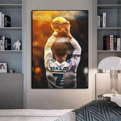 SP349 / 40x60cm(No Frame) Portugal Super Football Star CR7 Cristiano Ronaldo Poster Prints Motivational Quotes Canvas Painting Soccer Fans Room Decor