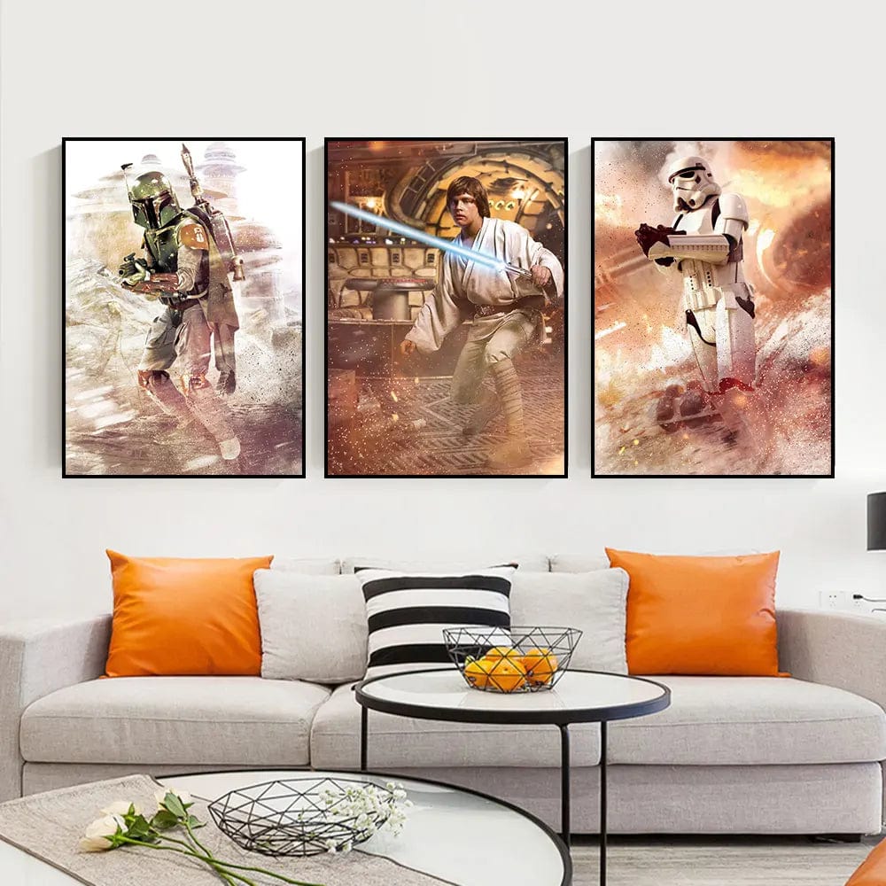 Star War Darth Vader Watercolor Art Canvas Painting Soldier Posters And Prints Yoda Pictures For Nordic Living Room Decor Gifts