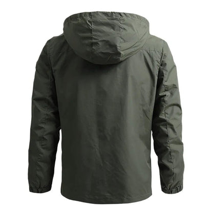 Tactical Style: Men's Windbreaker Military Field Jacket with Hood - Waterproof Pilot Coat for Outdoor Adventures and Hunting
