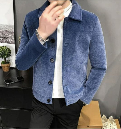 Thickened Wool Blend Streetwear Over Coat Jacket for Men