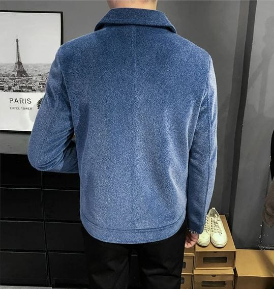 Thickened Wool Blend Streetwear Over Coat Jacket for Men